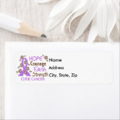 Étiquette Espoir Courage Foi Force 3 Cancer général (En situation)