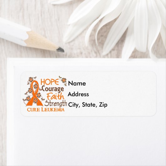 Étiquette Espoir Courage Foi Force 3 leucémie (En situation)