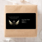 Étiquette Esprit Saint Ailes avec Croix et Écriture Verse (En situation)