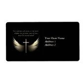 Étiquette Esprit Saint Ailes avec Croix et Écriture Verse (Devant)