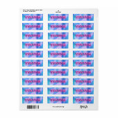 Étiquette Essayer Fuchsia Pink Blue 3D Tester Exemples Conta (Feuille entière)