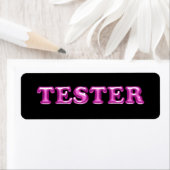 Étiquette Essayez-moi Fuchsia Pink 3D Tester Exemples Contan (En situation)