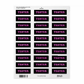 Étiquette Essayez-moi Fuchsia Pink 3D Tester Exemples Contan (Feuille entière)