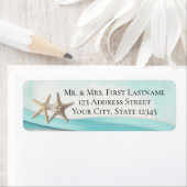 Étiquette Éstarfish et ruban turquoise (En situation)