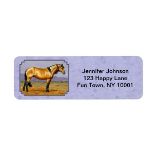 Étiquette Étalon d'écluse de Cheval sauvage pourpre