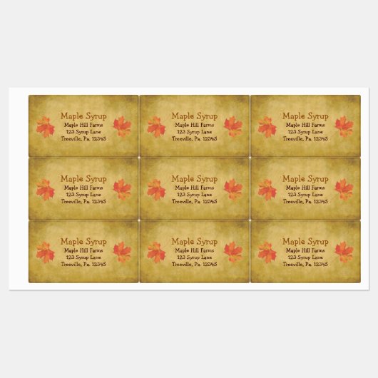 Étiquette étanche au sirop d'érable Feuille (Feuille)