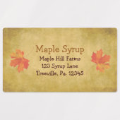 Étiquette étanche au sirop d'érable Feuille (Design 2)
