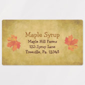 Étiquette étanche au sirop d'érable Feuille (Design 1)