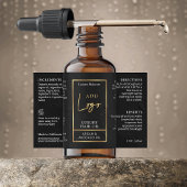 Étiquette étanche Black & Gold 2 OZ Dropper Bottle