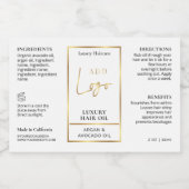 Étiquette étanche blanc & or 2 OZ Dropper Bottle (Étiquettes simples)