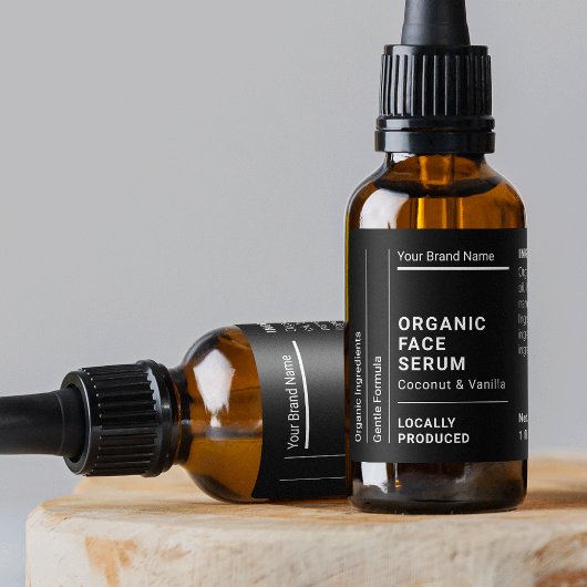 Étiquette Étanche Moderne 1 OZ Flacon Compte-Goutt