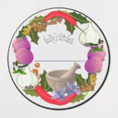 Étiquette étanche moyen circulaire avec légumes (Design 2)