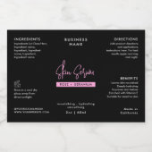 Étiquette étanche noir et rose 2 OZ (Étiquettes simples)