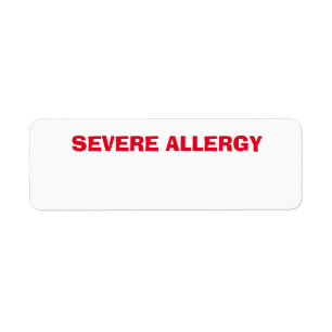 Étiquette État de santé grave de l'allergie, préoccupation