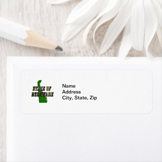 Étiquette État du Delaware Image Texte et Plan Plan Plan (En situation)