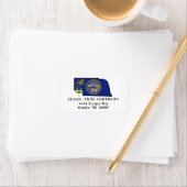 Étiquette État du Nebraska Drapeau avec la fleur d'or de l'É (En situation)