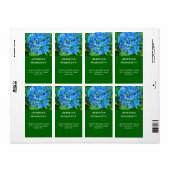 Étiquette été bleu hydrangea fleurs et ses feuilles verts (Feuille entière)