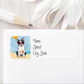 Étiquette Été Boston Terrier (En situation)