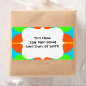 Étiquette Été Citrus Lime Vert Orange Jaune Turquoise Cercle (En situation)