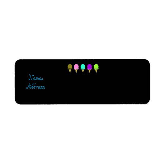 Étiquette Été Les cônes de crème glacée retournent les étiqu (Devant)
