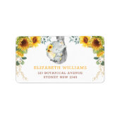 Étiquette Eté Tournesol Eléphant Bébé Vert Anniversaire (Devant)