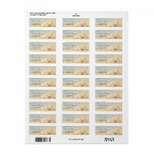 Étiquette Été Tropical Plage, Sable, Coquillages (Feuille entière)