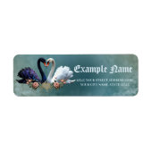 Étiquette Eternal Bond, Black and White Swans in Love. (Devant)