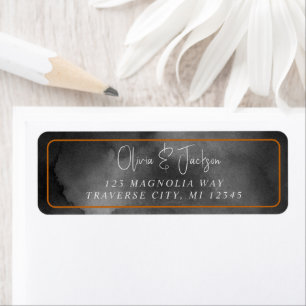 Étiquette Ethereal aquarelle Moody Black Halloween Mariage