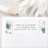 Étiquette Ethereal Eucalyptus Gold Greenery Adresse (En situation)