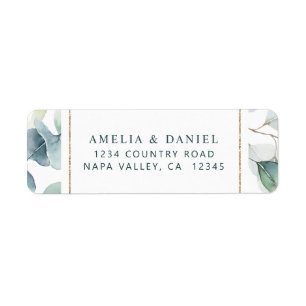Étiquette Ethereal Eucalyptus Gold Greenery Adresse