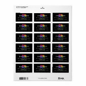 Étiquette 🌈Étiquette d'adresse Fleur de l'Arc-en-Ciel Techn (Feuille entière)