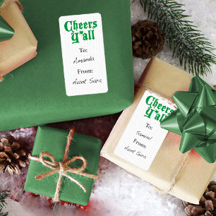 Étiquette Étiquette-étiquette-cadeau Green Cheers Y'all
