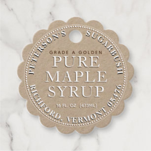 Étiquette Étiquette sirop d'érable (écharpe blanch
