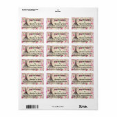 Étiquette Étiquettes, Collection Paris (Feuille entière)