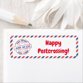 Étiquette Etiquettes happy Postfranchissement par avion (En situation)