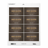 Étiquette Étoile brune occidentale éclat cuisine autocollant (Feuille entière)