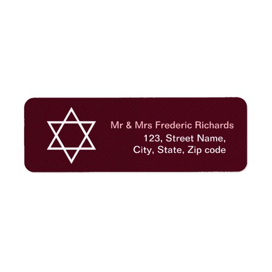 Étiquette Étoile de David Bat mitzvah Motif (Devant)