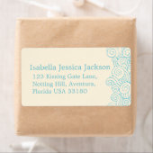 Étiquette Etoile de mer & tourbillons crème mariage retour r (En situation)