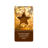 Étiquette Étoile et feux de Noël Adresse de retour (Devant)