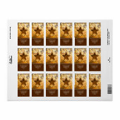 Étiquette Étoile et feux de Noël Adresse de retour (Feuille entière)