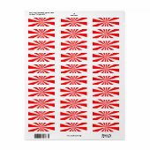 Étiquette Étoile explosive rouge et blanc (Feuille entière)