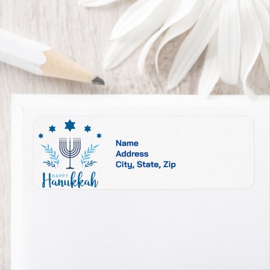 Étiquette étoile Hanoukka Menorah (En situation)