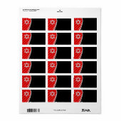 Étiquette Étoile rouge à pois noirs de David (Feuille entière)