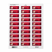 Étiquette Étoile tourbillonnante rouge or Cocker Spaniel amé (Feuille entière)