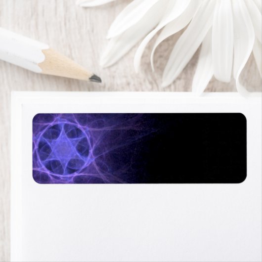 Étiquette Étoile Violette Fractée De David (En situation)