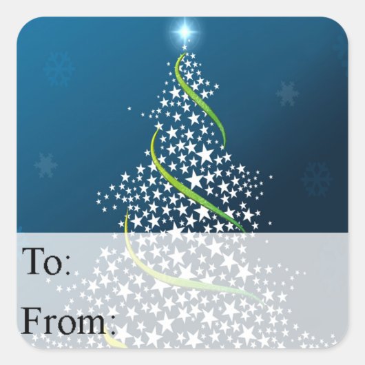 Étiquette étoilée de cadeau d'arbre de Noël (Devant)