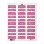 Étiquette Étoiles blanches adresse de retour rose (Feuille entière)