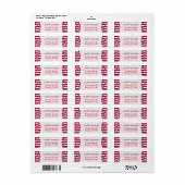 Étiquette Étoiles Bleues Patriotiques Vastes Sur Des Rayures (Feuille entière)