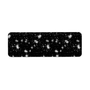 Étiquette Étoiles brillantes lumineuses dans l'espace
