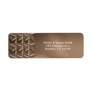 Étiquette Étoiles de bronze et invitation avec lumières boke